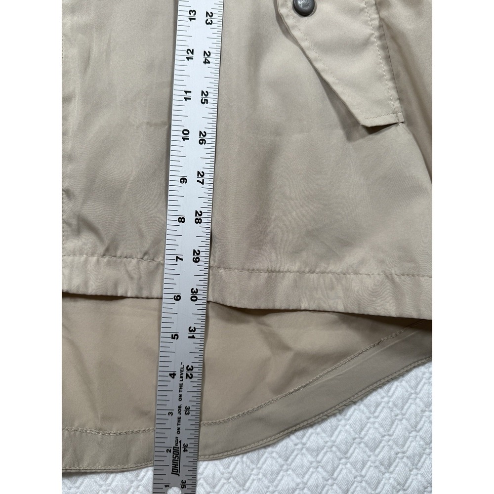 Big Chill Freestyle Tan Windbreaker Jacket Polyester Drawstring Waist Hood L - Picture 3 of 6